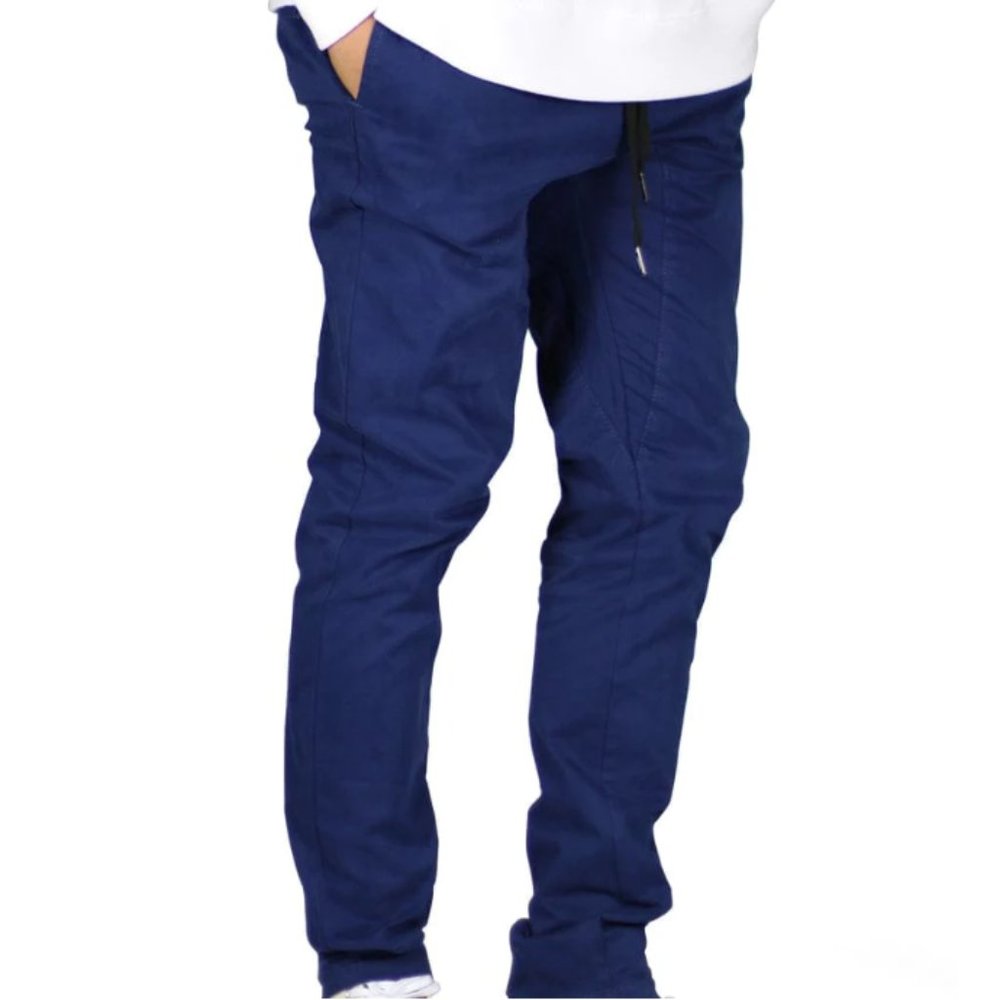New Hyper Denim Dark Navy Slim Tapered Drawstring Drop Crotch Pants Size S